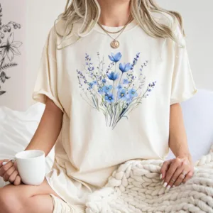 Blue Flower Bouquet Shirt